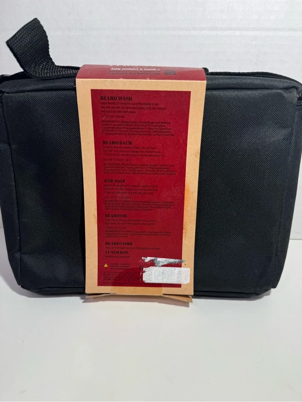 Holly Jolly Hot Meals Black Men’s Lunchbox Grooming Kit Holiday, Gift, Party